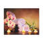 Massage avec pierres et serviettes, art floral sur toile, photographie de la nature