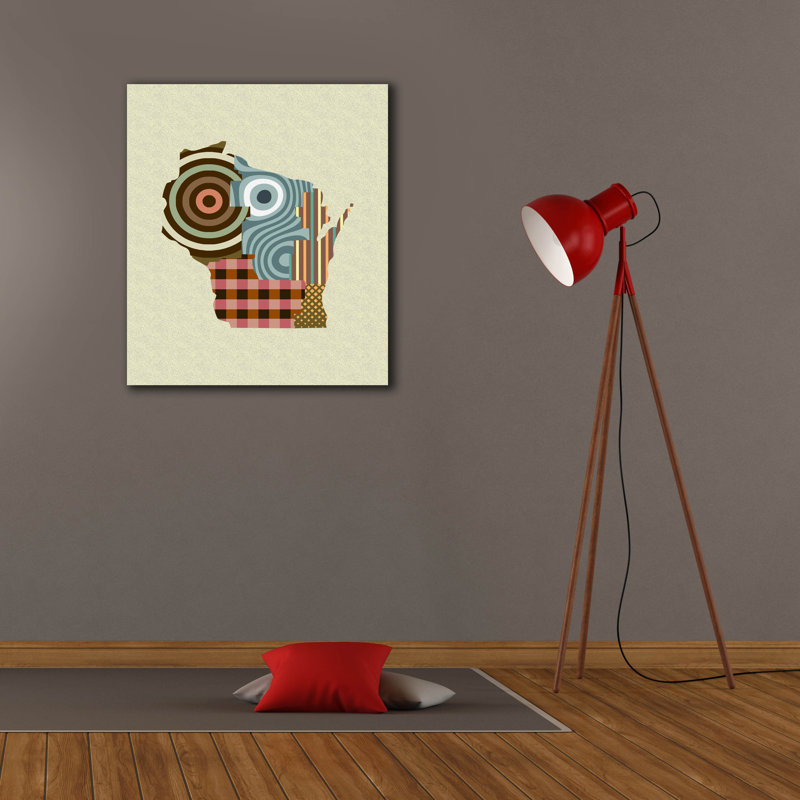 'Wisconsin State Map' by Lanre Adefioye, Canvas Wall Art, 30" H x 26" W x 1.5" D