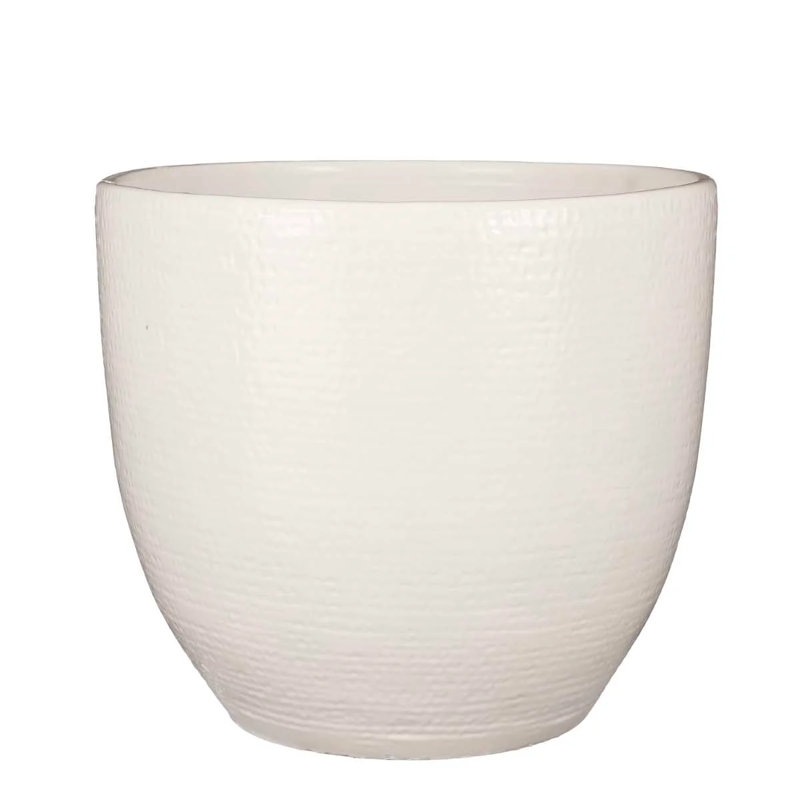 Cecilya Handmade Pot Planter, 32cm H x 35cm W x 35cm D, Light Grey
