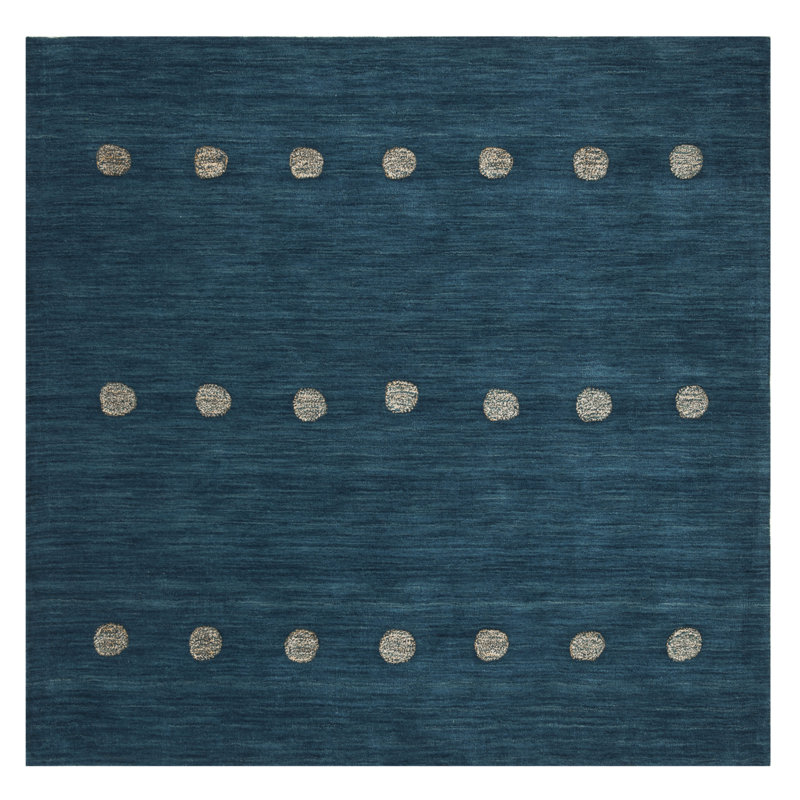 Pixley Hand Loomed Wool Polka Dots Rug, Square 8'
