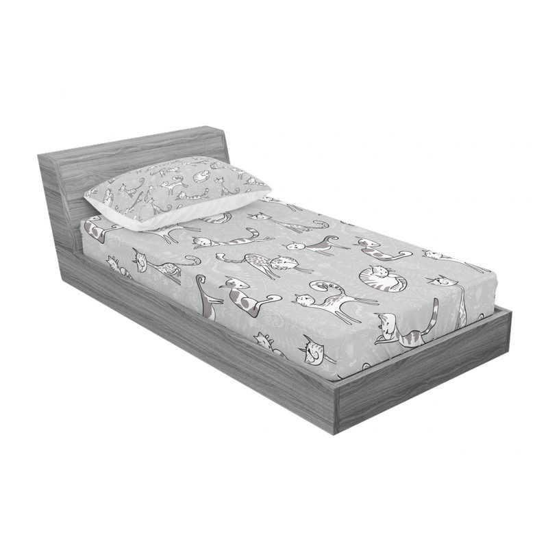 Ensemble de draps pour chats Chats posant sur fond de chaton félin