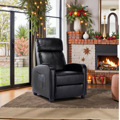 Fauteuil de massage compact en cuir respirant avec télécommande Maleah