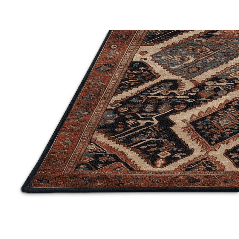 Tapis brun lavable à la machine, Rectangle 5 pi x 7 pi