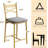 Set of 4 Counter Height Bar Stools with Thick Cushioned Seat, Ergonomic X-Back & Footrest, PU Leather, Metal Frame for Kitchen Island, Bar, Dining Room-1351066206-1351066209