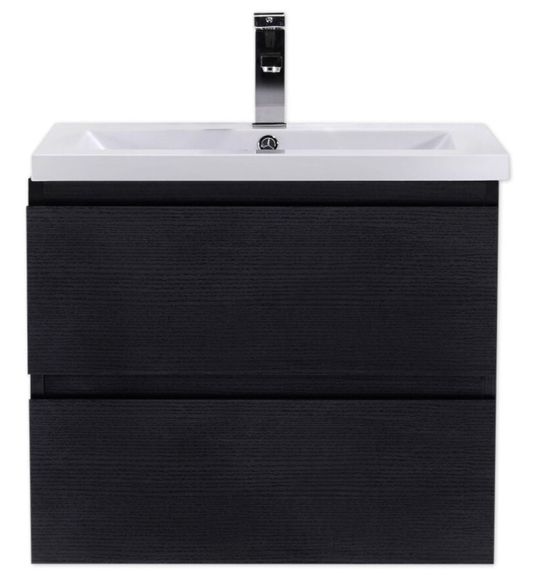 Ensemble de meuble-lavabo simple 24 po Hridhaan, Noir