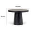 Table de salle à manger Cid Deso, béton noir et base fuselée, plateau rond de 43 pouces