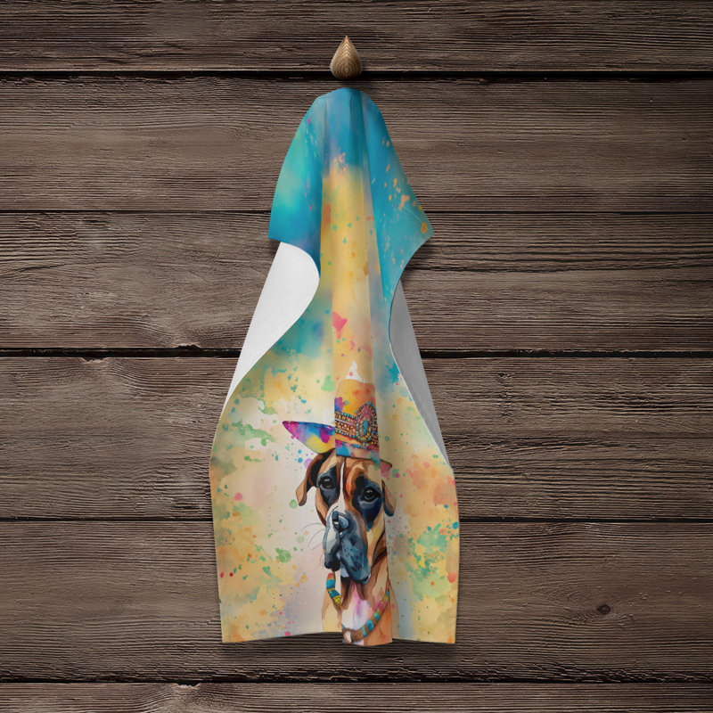 Boxer Hippie Dawg Kitchen Towel