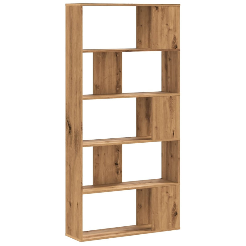 Borough Wharf Book Cabinet/Room Divider, (5 Shelves) 162.5cm H x 80.5cm W x 23.5cm D, Artisian Oak