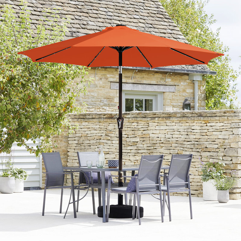Parasol de marché avec manivelle Beka, Orange, H 94,5 po x l 120 po x P 120 po