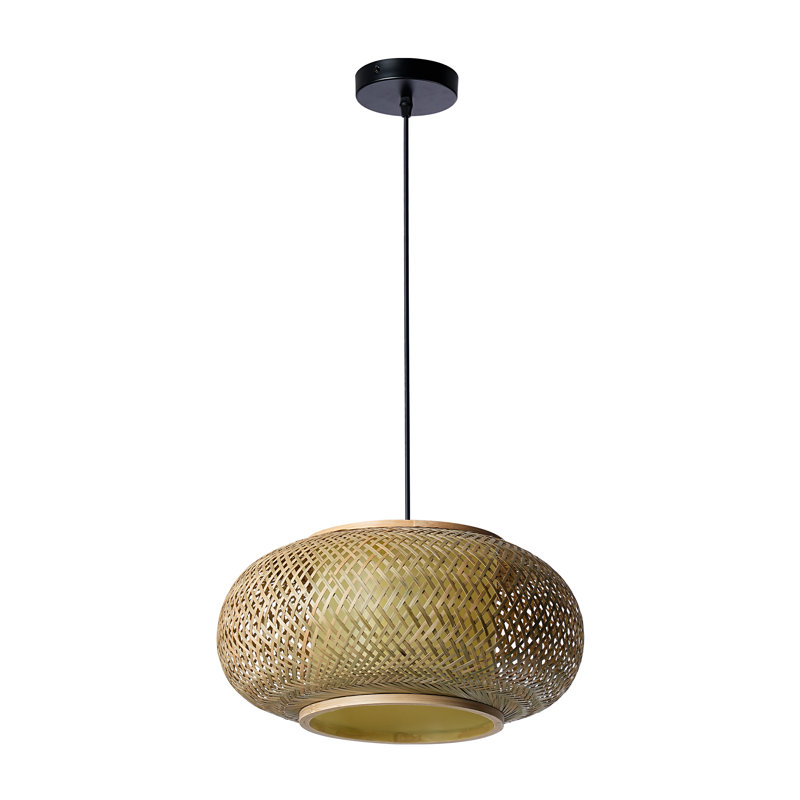 Luminaire suspendu en bambou naturel fait à la main de style japonais
