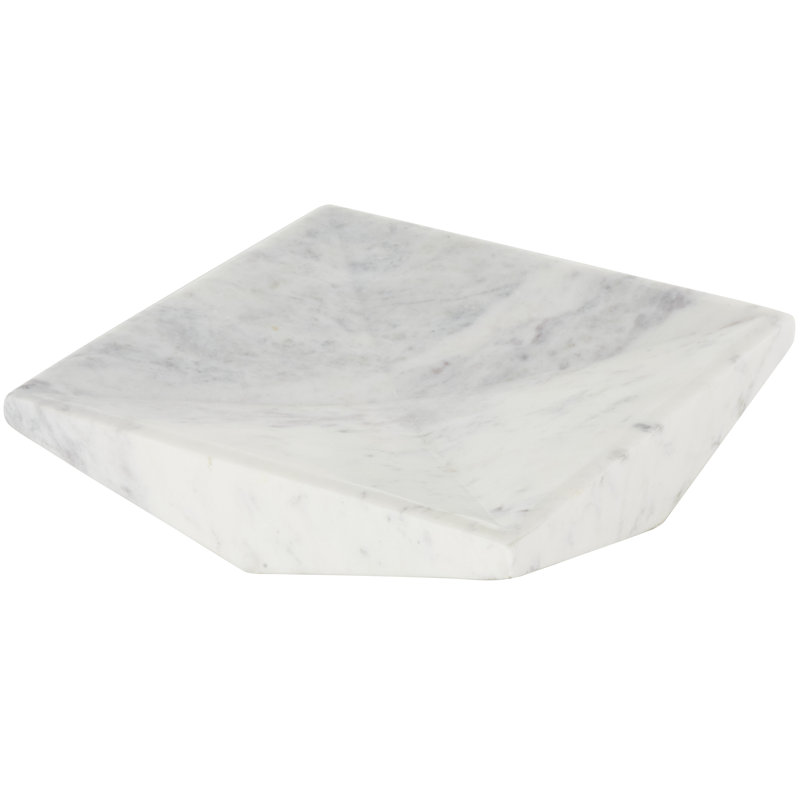 Plateau Lucien et marbre gris, H 2,15 po x l 10 po x P 10 po