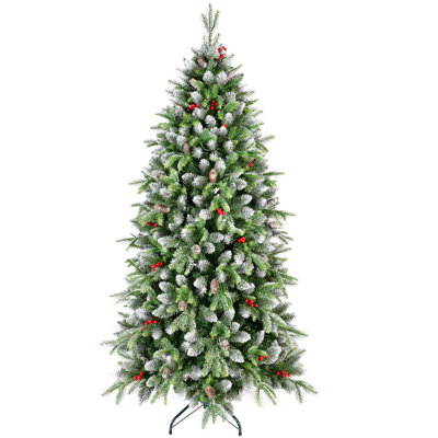 Artificial Christmas Tree, Full Lush Hinged Pine with PE+PVC Mixed Needles for Indoor/ Outdoor Christmas Decoration