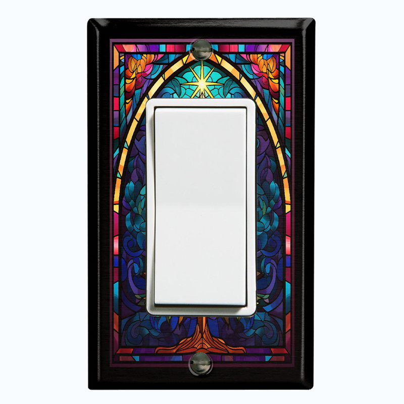 Christmas Festive Tree Lights 1 - Gang Toggle Light Switch Standard Wall Plate