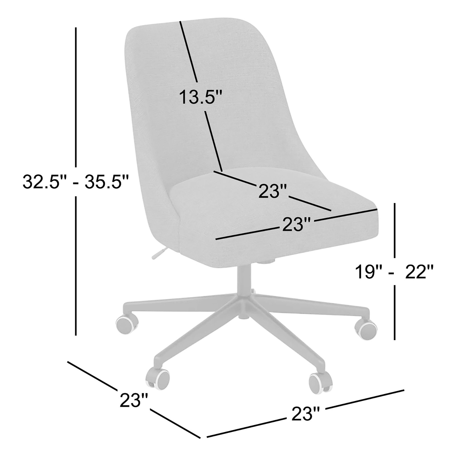 Acosta Office Chair, Zuma Laurel Textured Linen