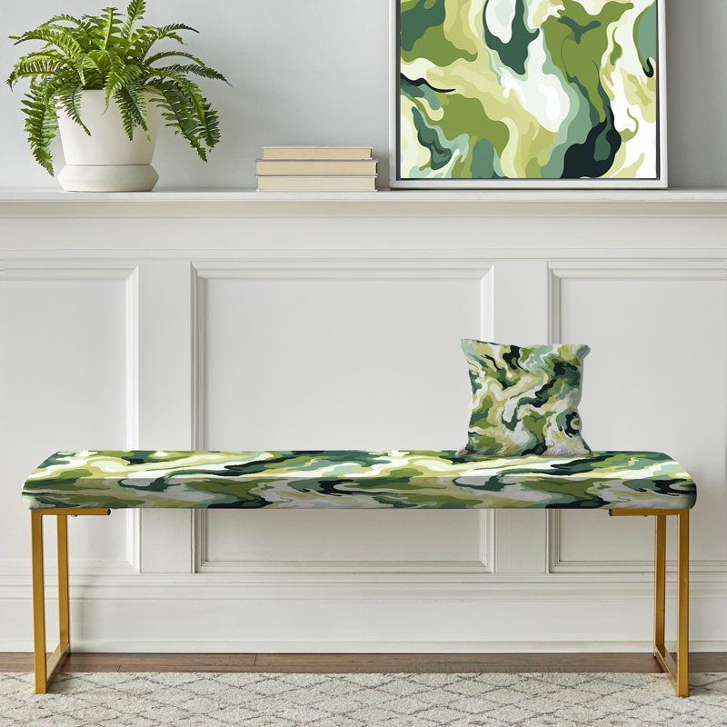 Rebel Soul - Camouflage Upholstered Gold Bench