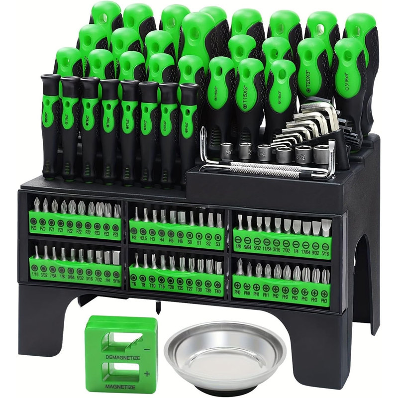 118pcs Tool Screwdriver Set with Plastic Racking for Home Repair DIY Craft