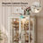 Eyisean 47" Curio Cabinet, Vintage Glass Display Cabinet with 3-Tier Adjustable Glass Shelves, Acrylic Mirrored Back Pane, Light Blub Included, Elegant Design China Cabinet for Living Room, Study Room, Kitchen-559557685