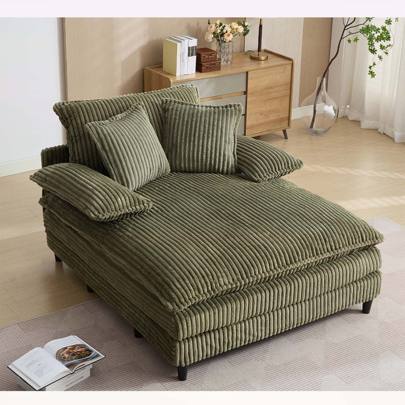 Méridienne surdimensionnée polyvalente pour la détente et les loisirs, Polyester vert