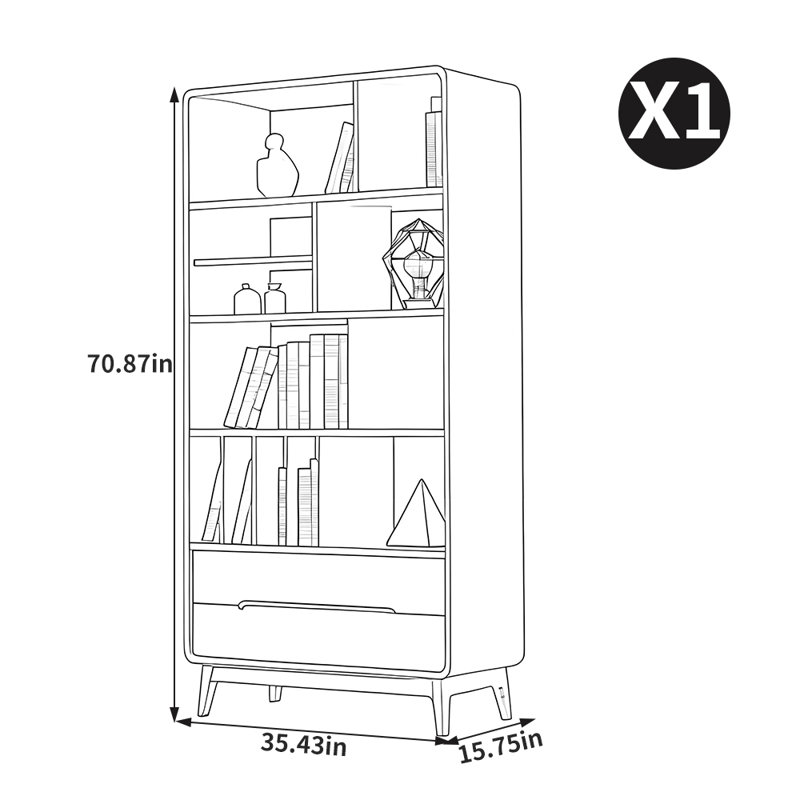 Chinese style solid wood storage bookcase