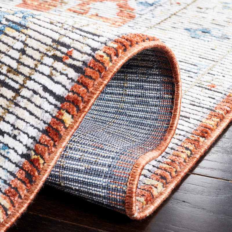 Sierra Ivory and Rust Hand-knotted Wool Area Rug
