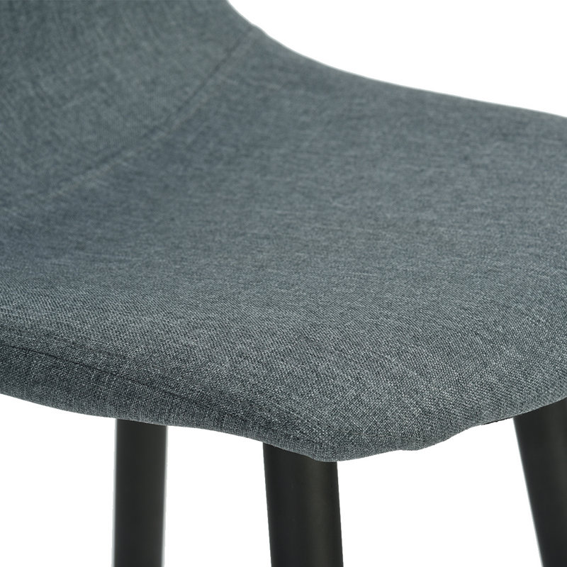 Jakobe Upholstered Counter Stool with Metal Frame, Blue