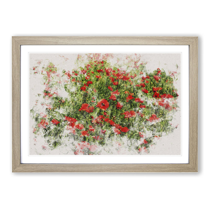Field of Poppies Vol.2 - Framed Print, Oak Framed, 48cm H x 65cm W x 2cm D