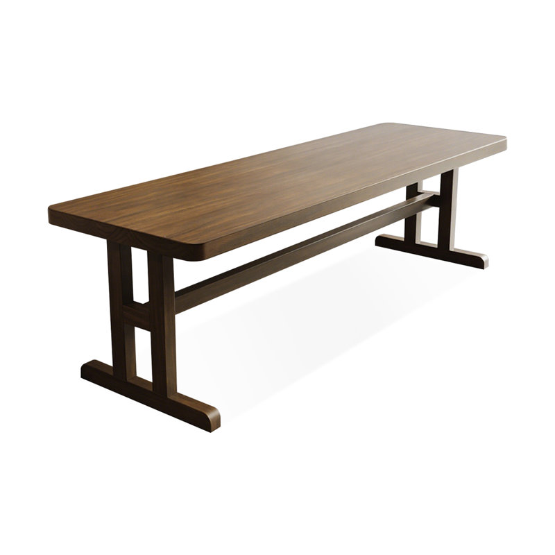Nut-brown Rectangular Solid Wood writing desk, 29.53" H x 94.49" W x 27.56" D