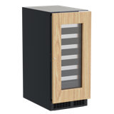 14.88" 24 Bottle Single Zone Built-In Wine Refrigerator with Reversible Hinge and Panel Ready Frame Glass Door