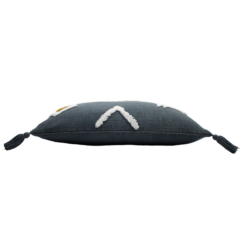 Inka Rectangular Throw Pillow Cover, Charcoal