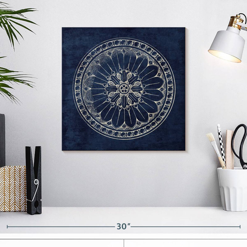 Lilie Rosette I Indigo, 16" H x 16" W