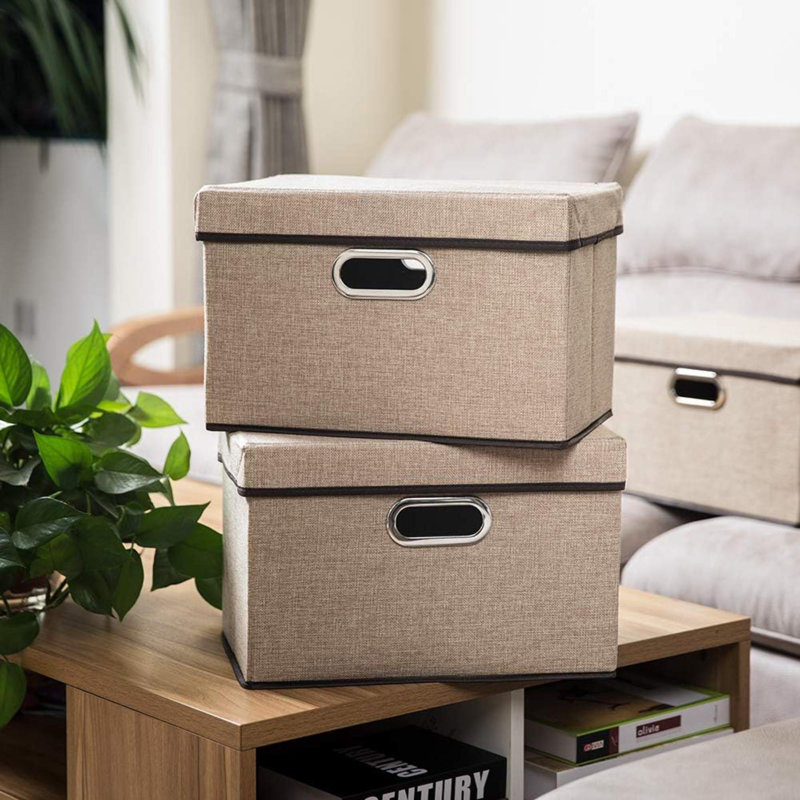 Brayden Studio Fabric Bin, Beige