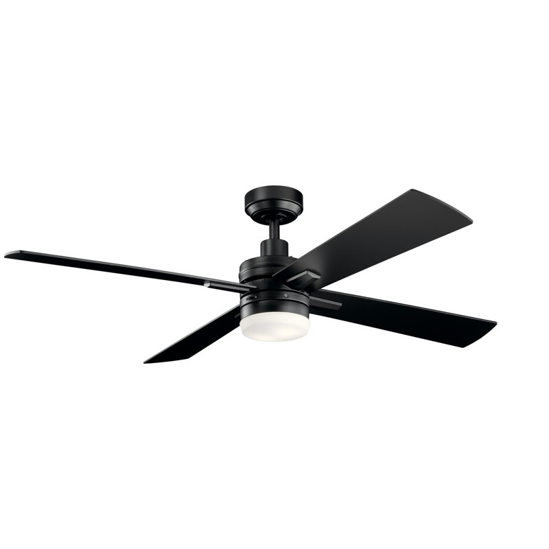 Lija 52'' Ceiling Fan with LED Lights, Satin Black
