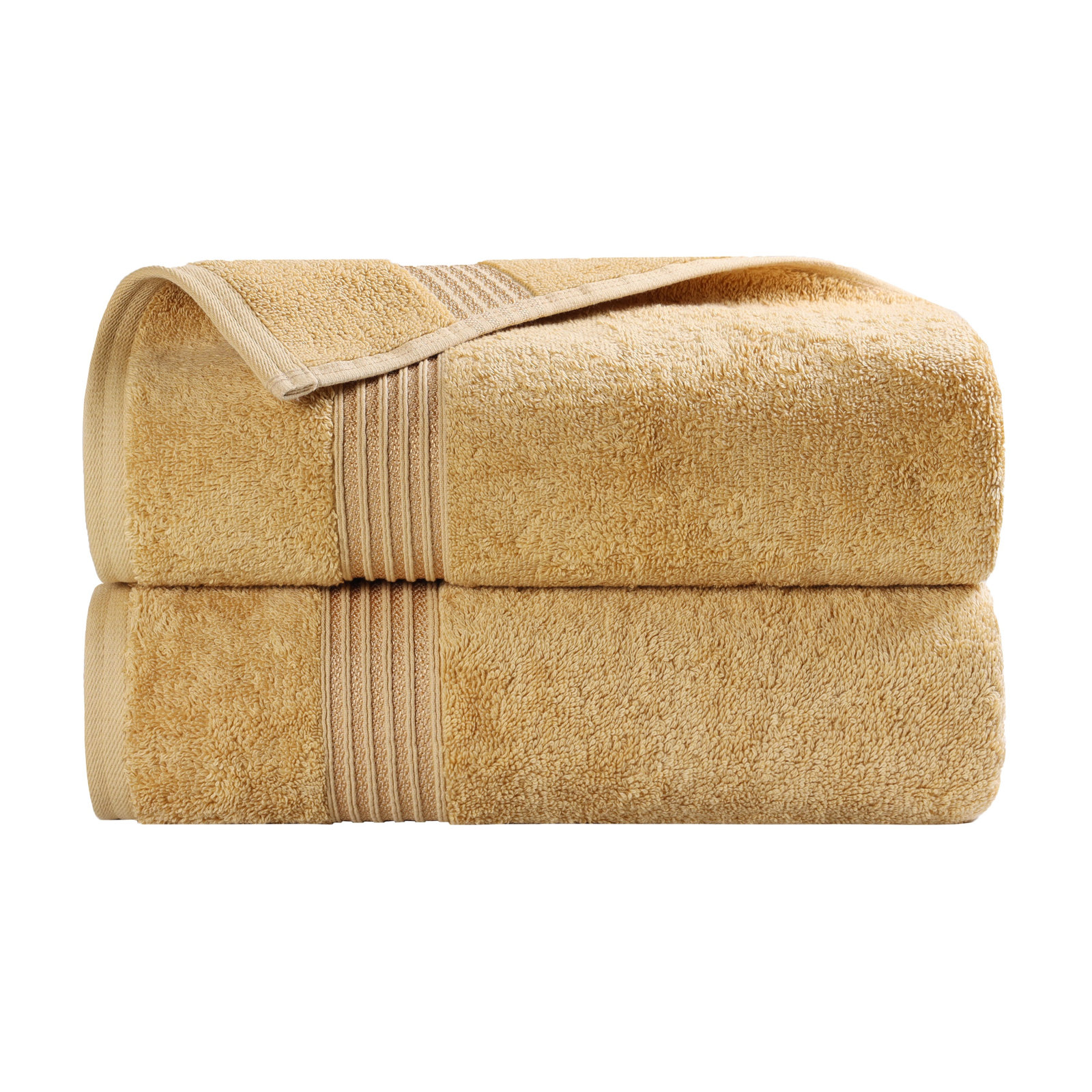 Oleg Egyptian Cotton Bath Sheet Set, Gold, Bath Towels - 2 Pack