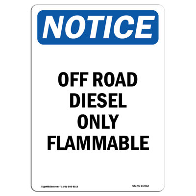 Off Road Diesel Only Flammable Sign