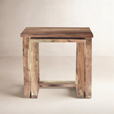 Solaris Solid Wood Nesting End Table