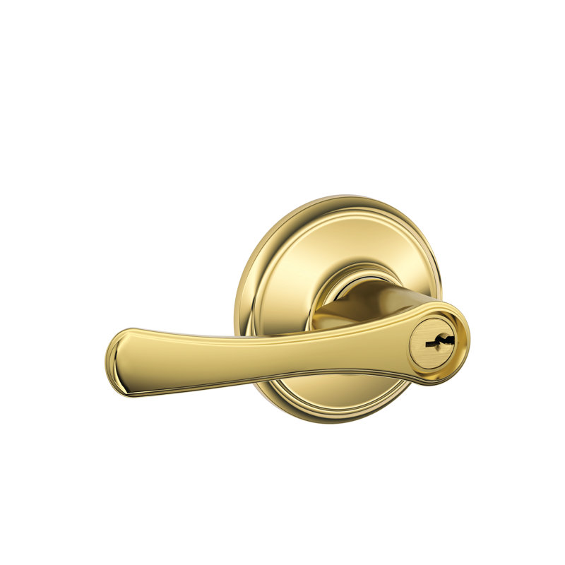 Avila Lever Keyed Entry Lock, Bright Brass, Yes