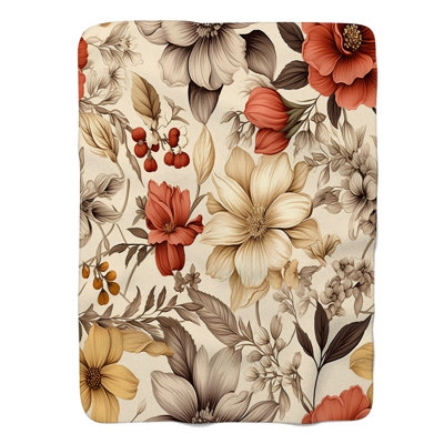 Soft Botanics - Couverture sherpa de qualité supérieure 1 pièce