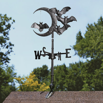 Crescent Moon Vampire Bats Weathervane
