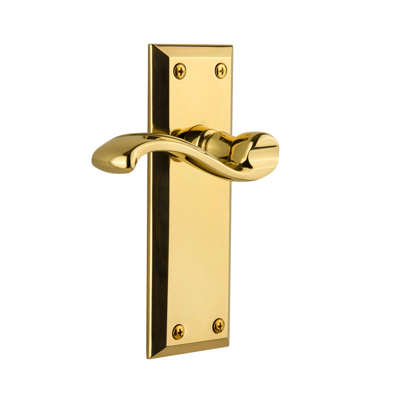 Grandeur Fifth Avenue Plate Double Dummy with Portofino Lever, Polished Brass