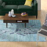 Tapis horizon touffeté à la main à motif abstrait Banford