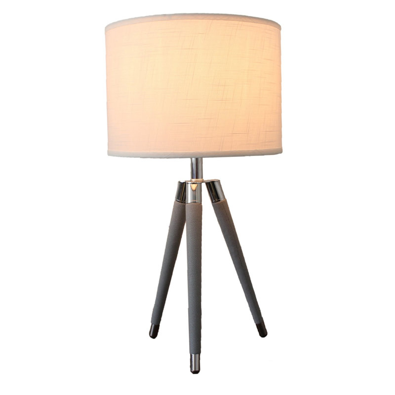 Lampe trépied 26,75 po Molinari, Gris, H 26,75 po x l 14 po x P 14 po, Blanc