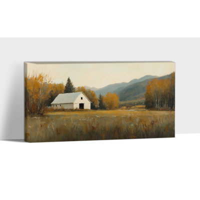 Paysage d'automne, art mural - images murales d'automne, œuvres d'art d'automne rétro, peintures murales d'automne pour le salon, impressions sur toile de paysage de campagne, cadre en pin, 12 po x 24 po
