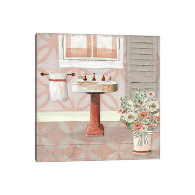 «Blush Bath Sink II» par Carol Robinson, reproduction d'art sur toile tendue