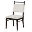 Chaises de salle à manger contemporaines en noyer foncé recouvertes de tissu à 100% de conception moderne à 2 pièces