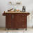 Kitchen Island With Drop Leaf Countertop, Rolling Kitchen Island Cart , Barn Door Kitchen Island Table With Storage Cabinet And Tower Rack, Island Table On Wheels For Kitchen, Retro Brown-366160130