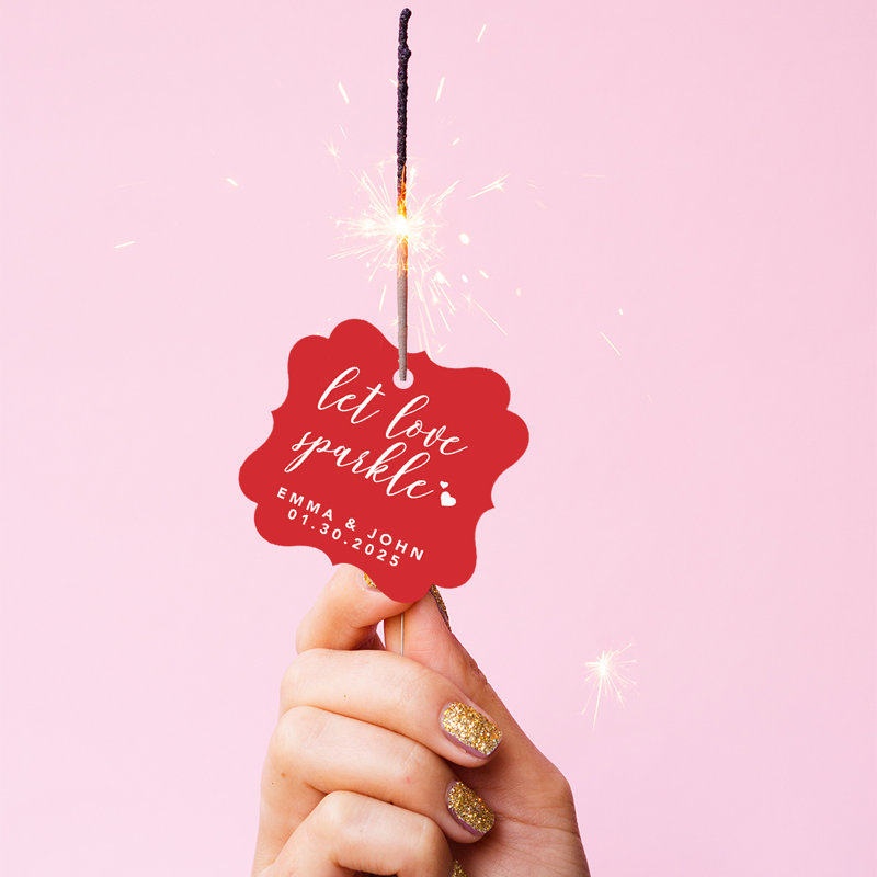 Cadre personnalisé sur mesure Let Love Sparkle, Rouge, Oui
