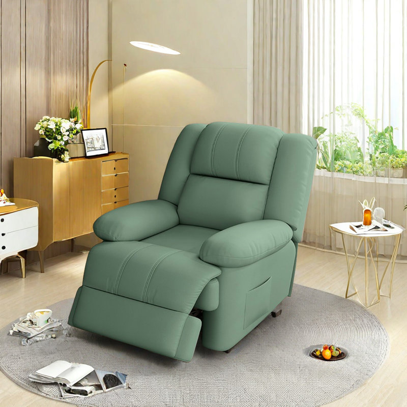 Fauteuil inclinable pivotant en similicuir Tamecia, Vert