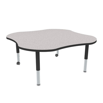 Adjustable Height Clover Preschool Classroom Activity Table with Casters