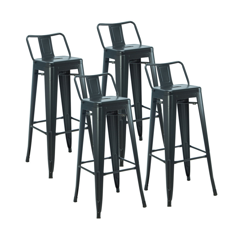Alaoui Bar Stool, Black, Bar Stool (30” Seat Height)