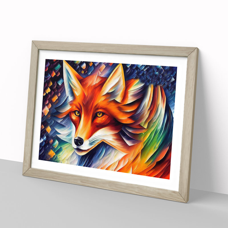 Fox - Framed Print, 34cm H x 46cm W x 2cm D, Oak